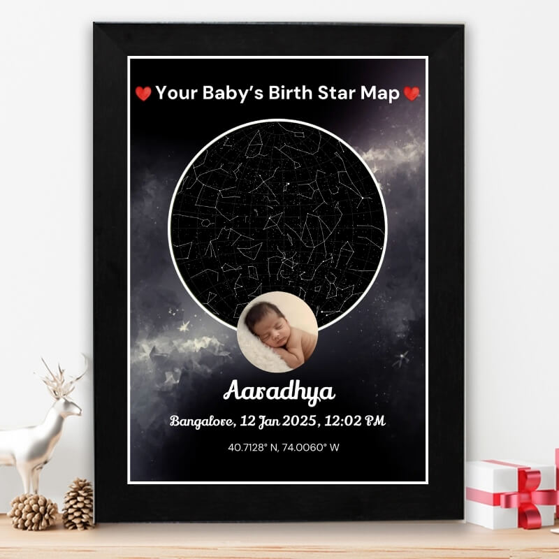 Personalized Baby Star Map Frame – Birth Date & Time