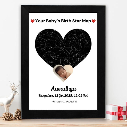 Personalized Baby Star Map Frame – Birth Date & Time