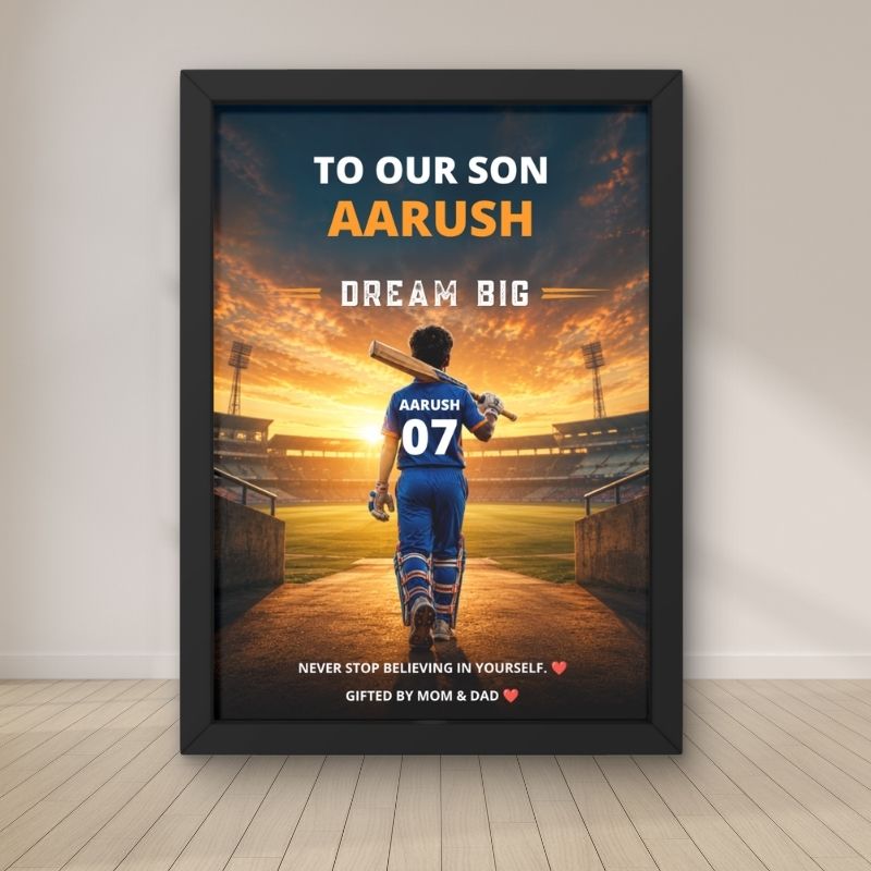 Personalized Cricket Wall Art for Boys – Dream Big