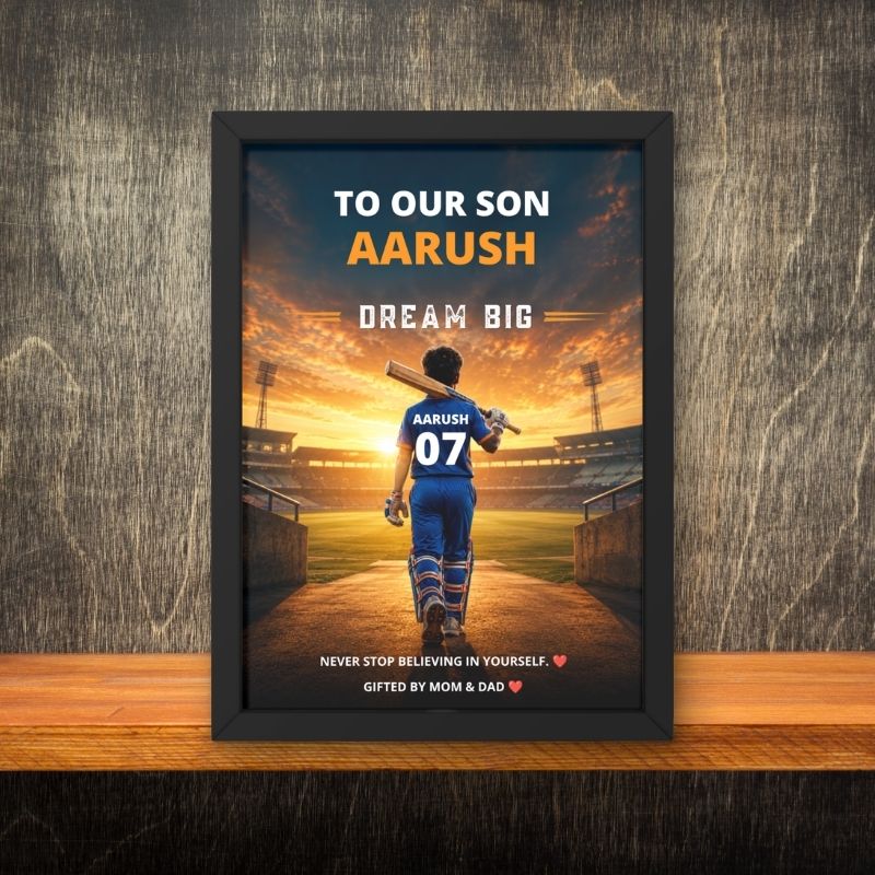Personalized Cricket Wall Art for Boys – Dream Big