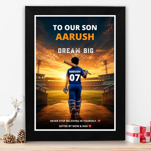 Personalized Cricket Wall Art for Boys – Dream Big