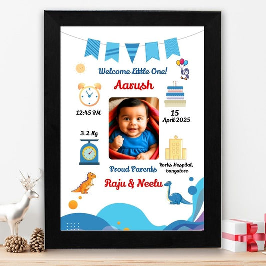 Personalised Newborn Baby Boy Frame