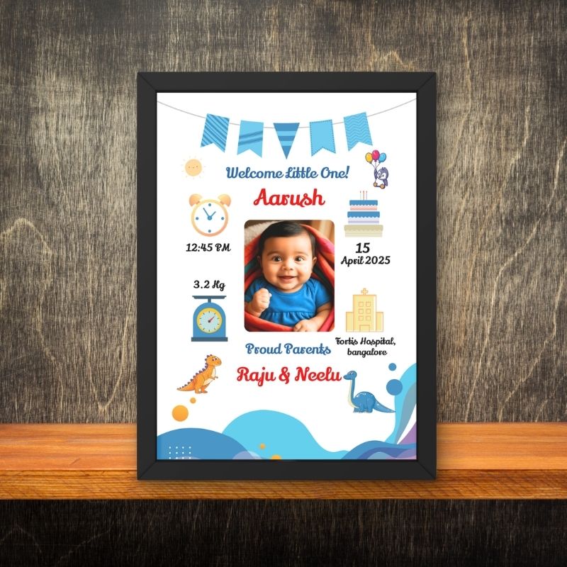 Personalised Newborn Baby Boy Frame