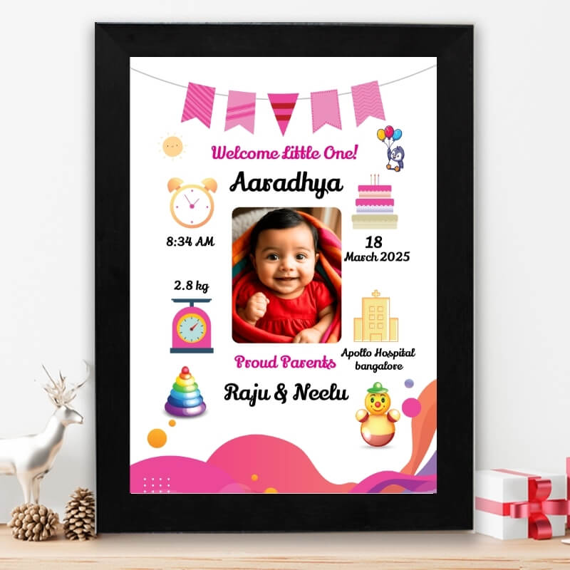 Personalised Newborn Baby Girl Frame