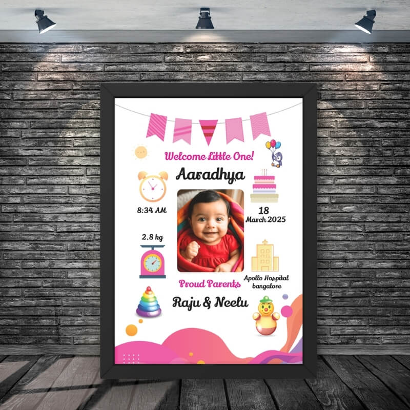 Personalised Newborn Baby Girl Frame