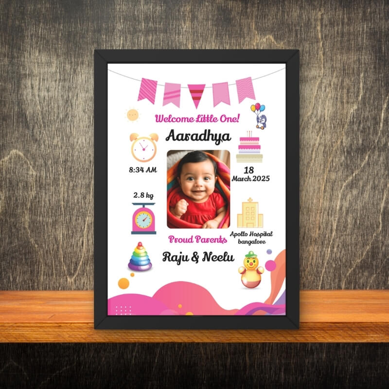 Personalised Newborn Baby Girl Frame
